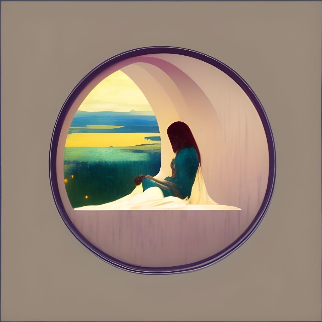 Klimt-Inspired Portrait of Woman with Geometric Shapes