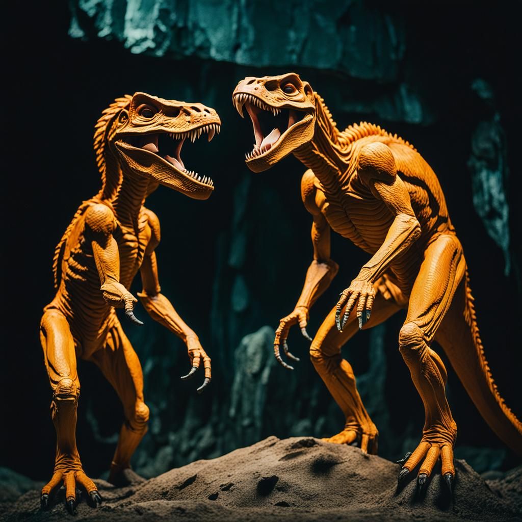 Vibrant Couple in Yellow Orange Hues as Stunning Sculpture