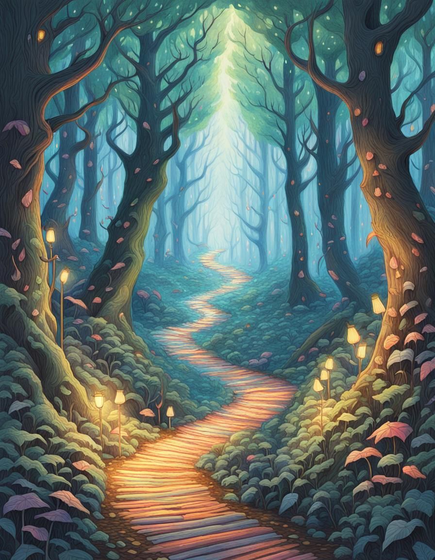 Mystical Forest Parade of Colored Pencils