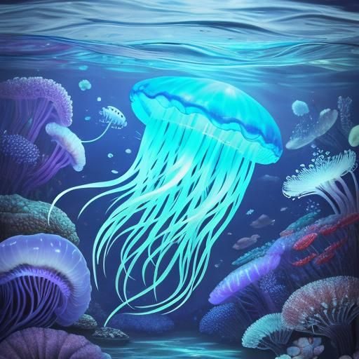 Hyperreal Jellyfish in Pax River: Sharp Focus