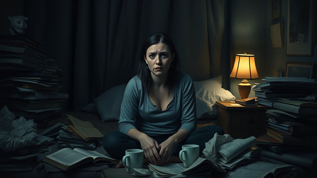 Sleeplessness: A Bedroom Scene in Moody Realism
