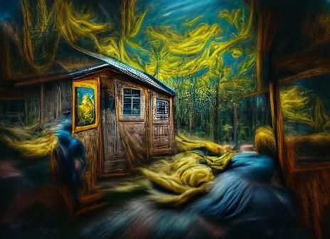 Terrifying Cabin in the Woods: Hyperrealistic 3D Illustratio...