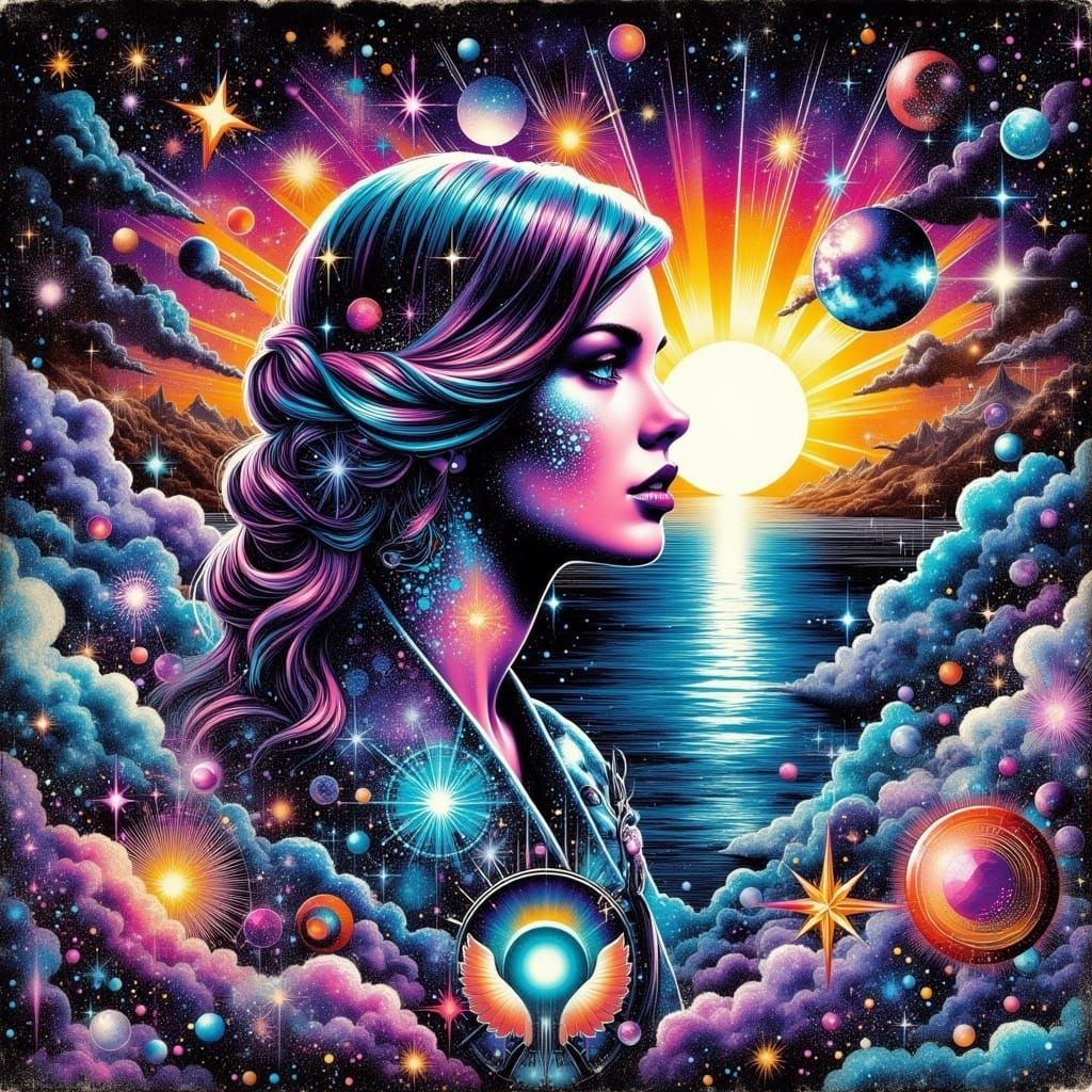 Ethereal Goddess Radiates Cosmic Light