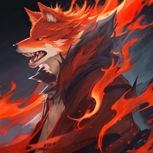 Fiery Wolf Digital Art