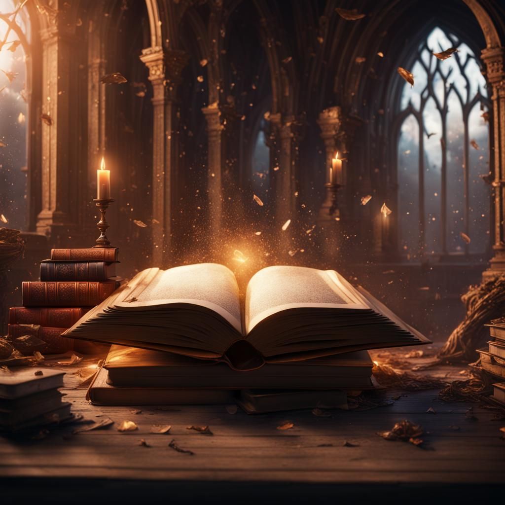 Enchanted Book Unleashes Magic: Fantasy Concept Art