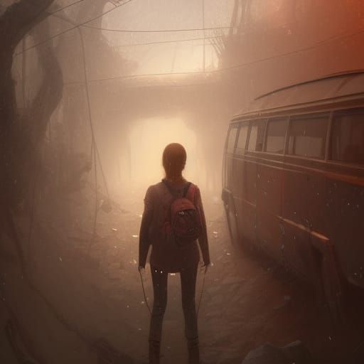 School Bus in Silent Hill Ghost Valley