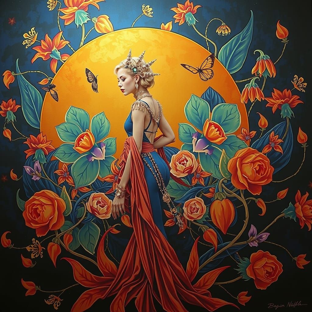 Psychedelic Garden of Cosmic Mystery and Tropical Heat