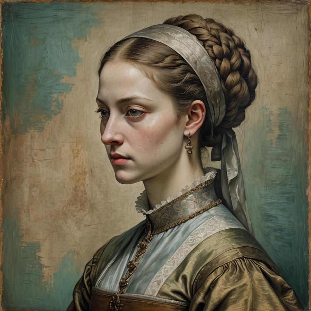 Renaissance Woman Portrait with Sfumato Technique