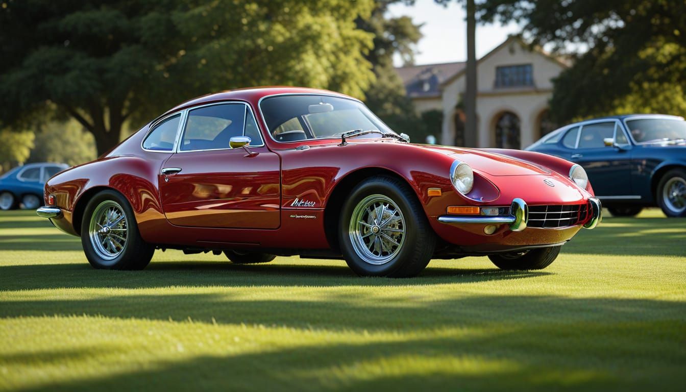 Vibrant Ruby Red 1972 Alpine A110 at Auto Concours