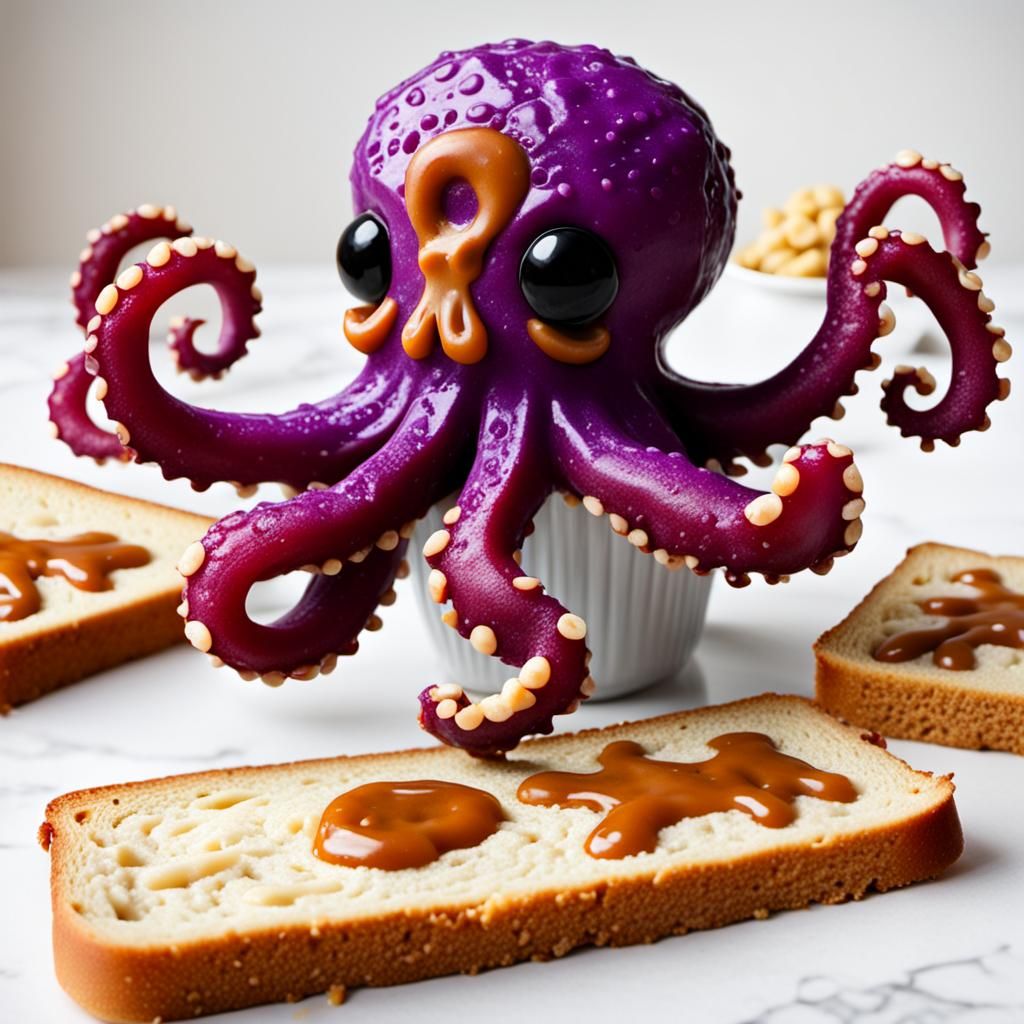 Adorable Octopus Stealing Bread for PB&J