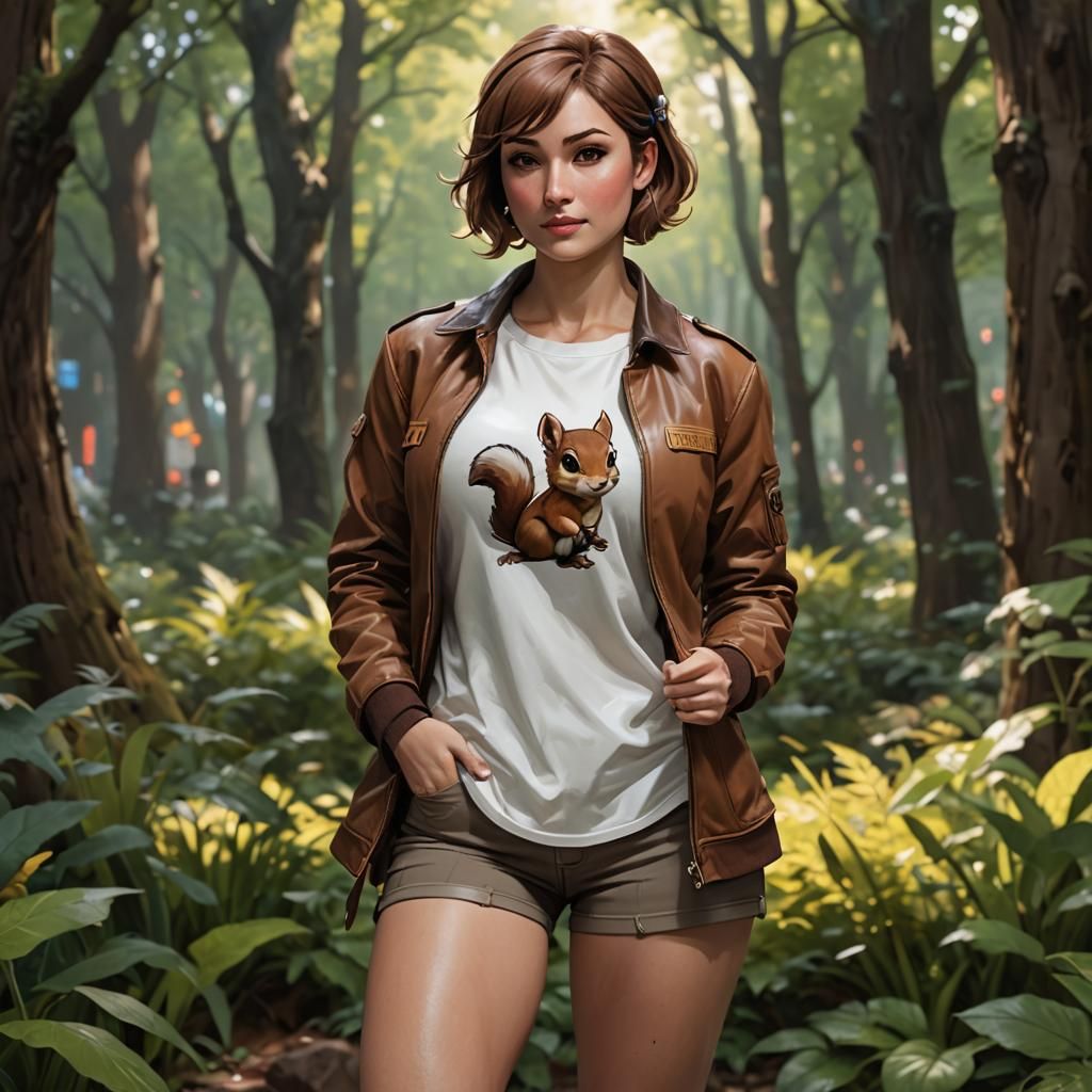 Squirrel Girl Portrait with Dynamic Lighting