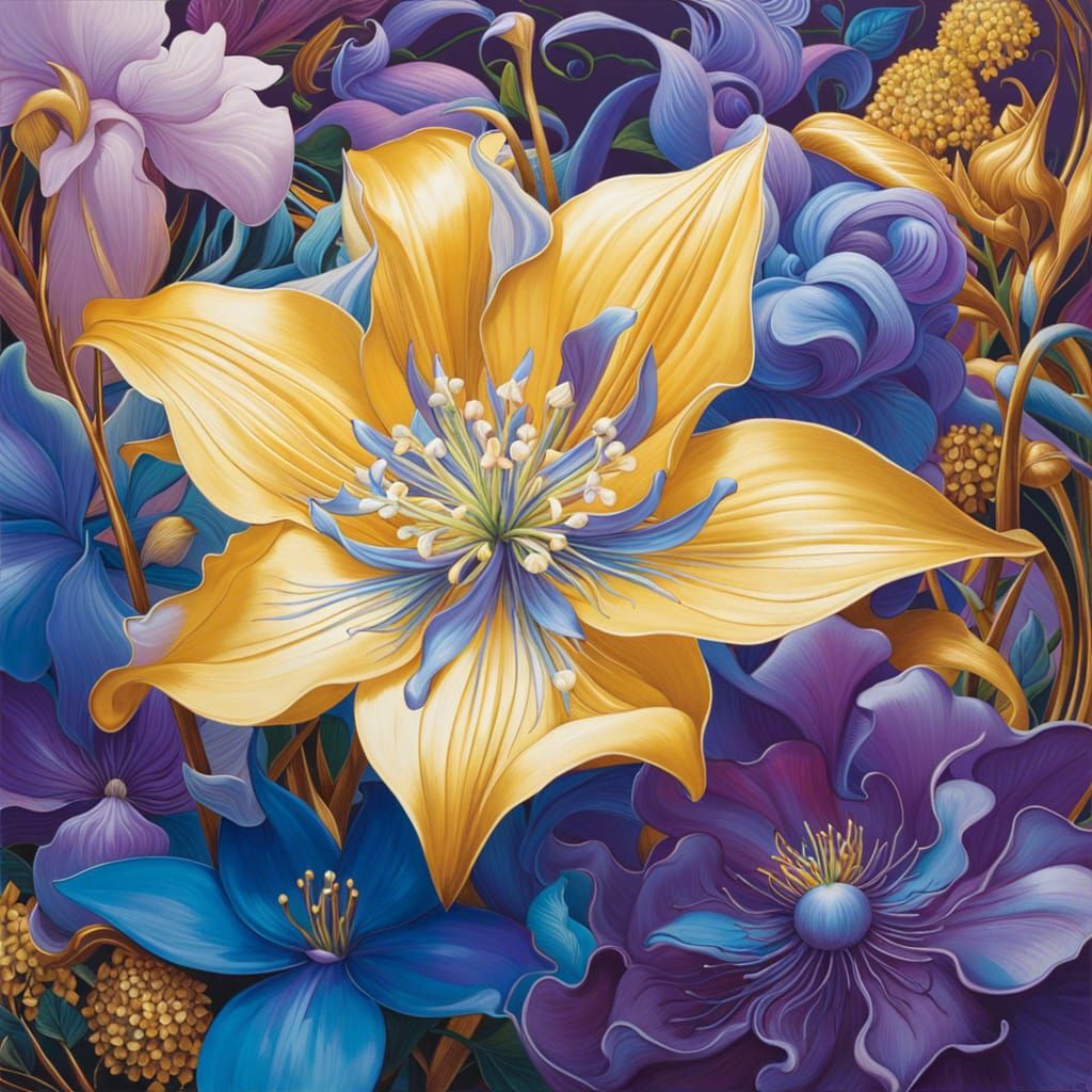 Hyperdetailed Fractal Flowers in Artgerm Abstract Style