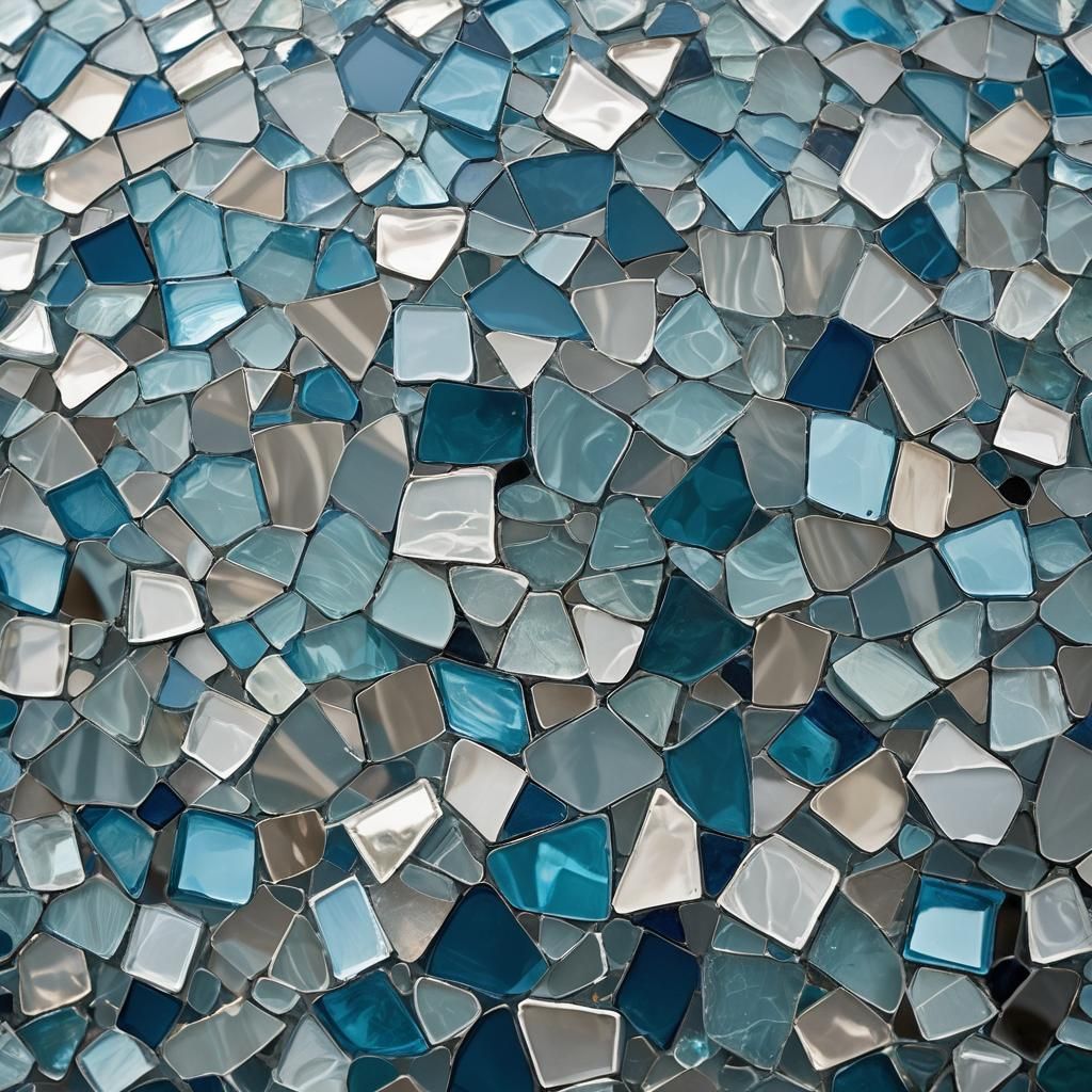Abstract Cubism: Atlantic Ocean in Fragmented Glass