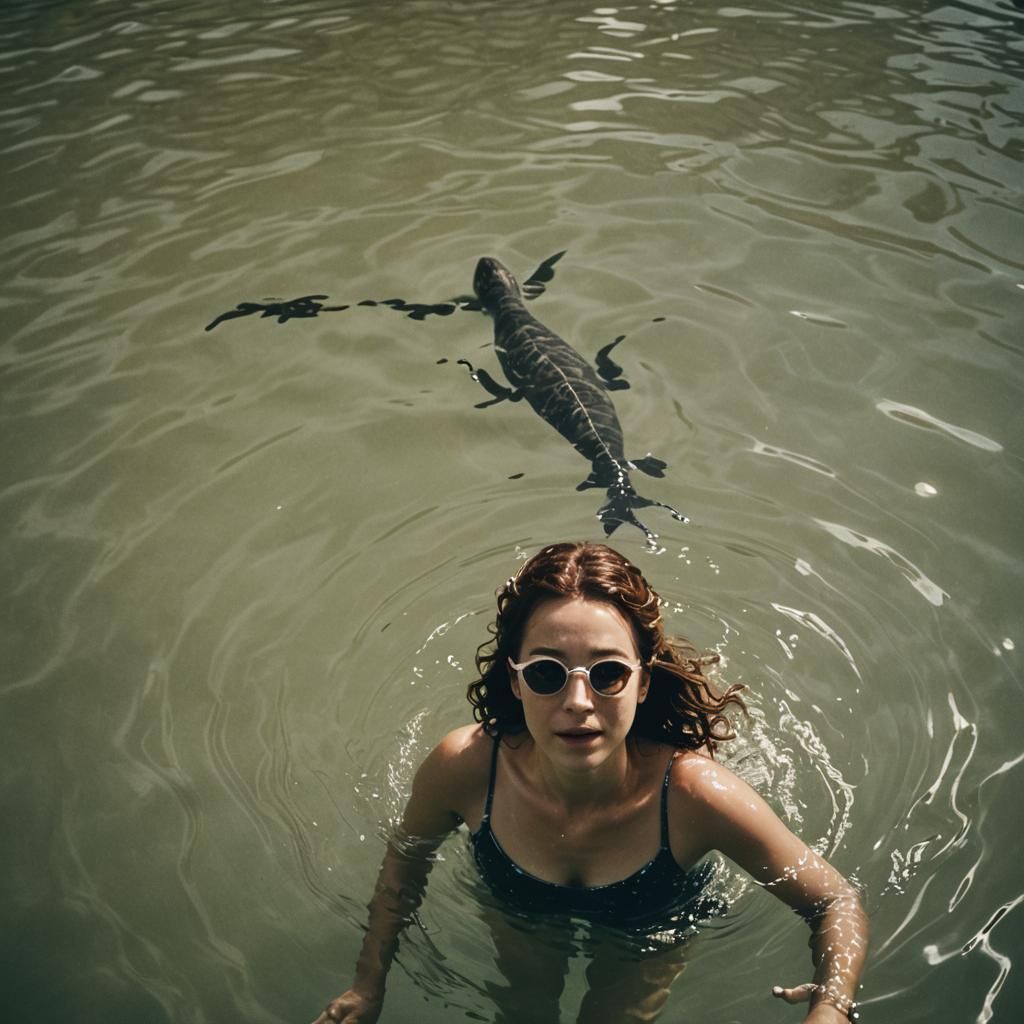 Cinematic Coffee Swim: A Film Still