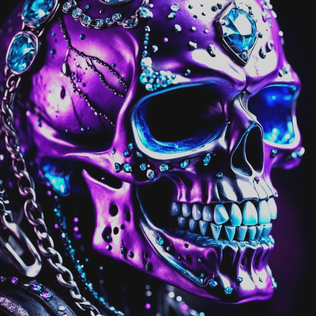 Skull street grillz XL diamonds