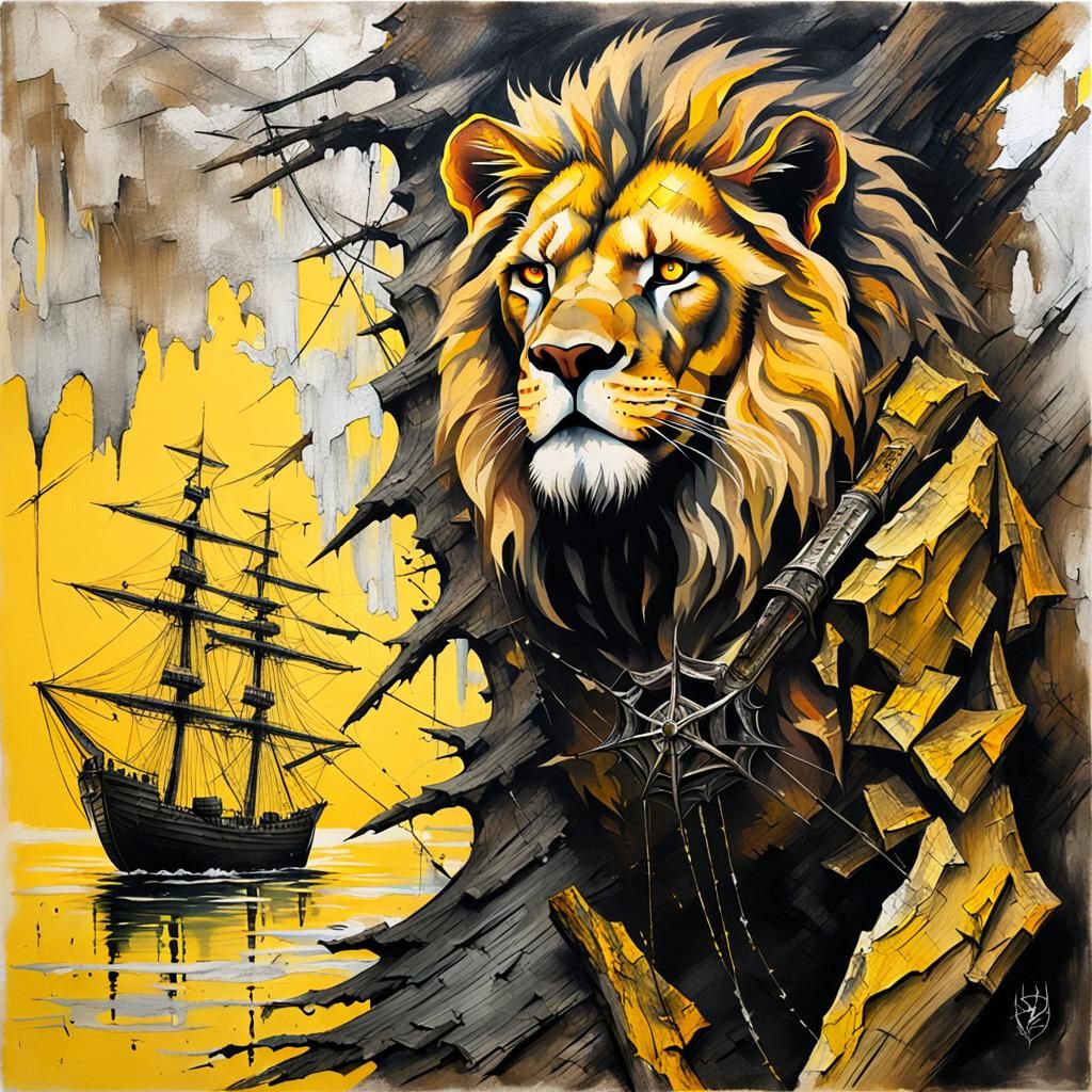 Mysterious Lion in Post-Apocalyptic World