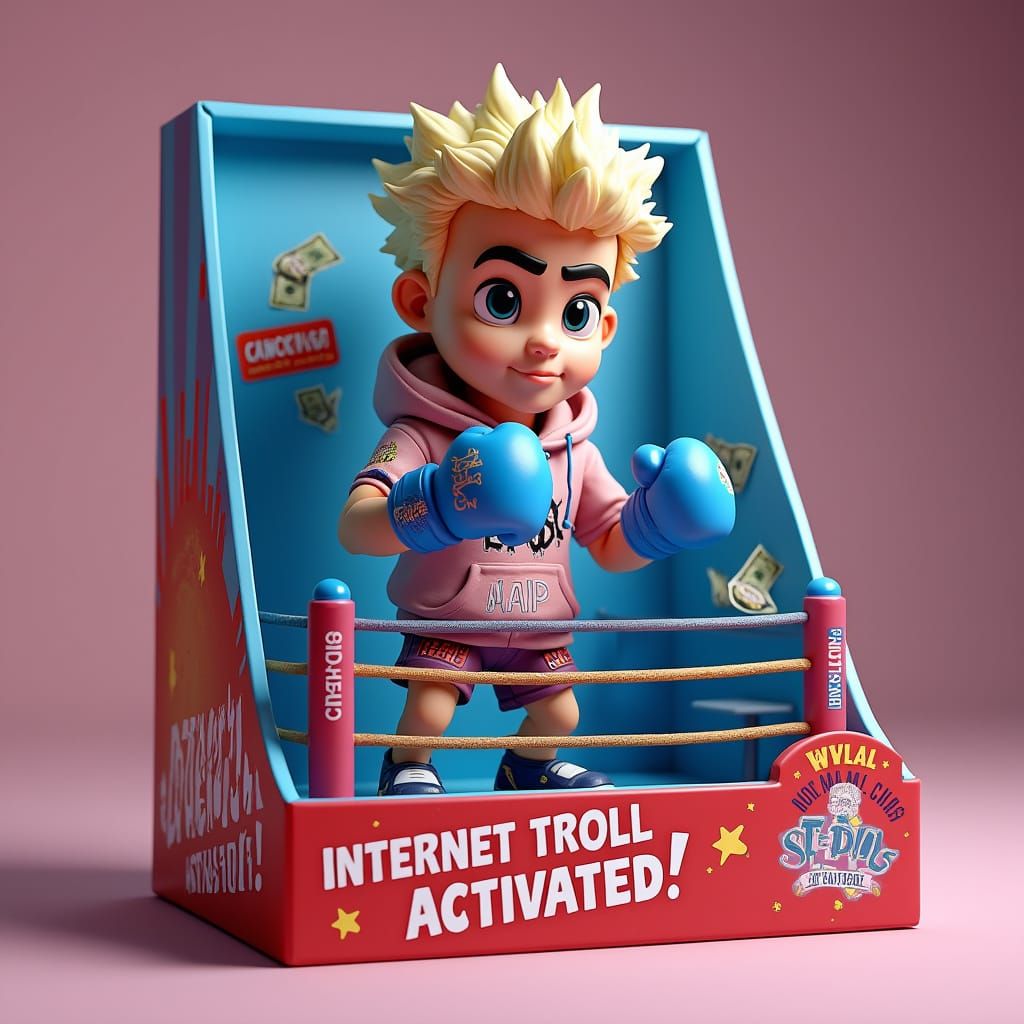 Satirical Jake Paul Action Figure in Vibrant Pixar-Inspired ...