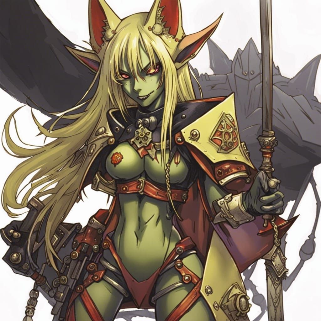 Anime Goblin in Warhammer Adepta Sororitas Style