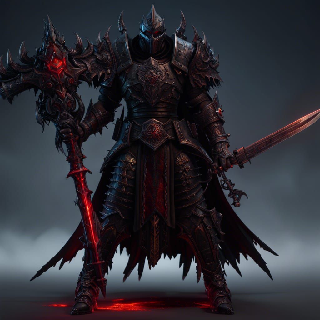 Gothic Hell Knight in Dark Fantasy Style