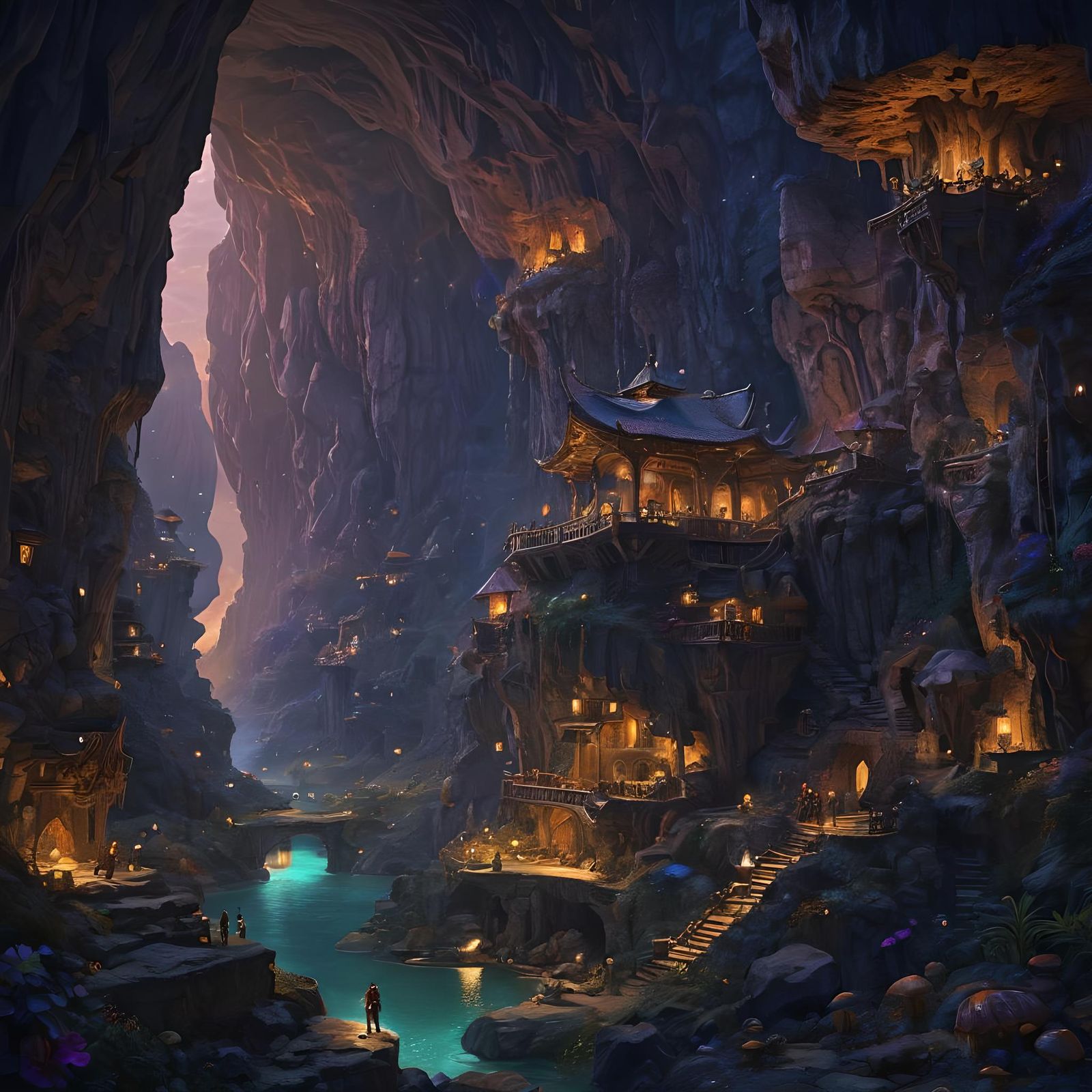 Mountain Civilization: A Fantasy Concept Art