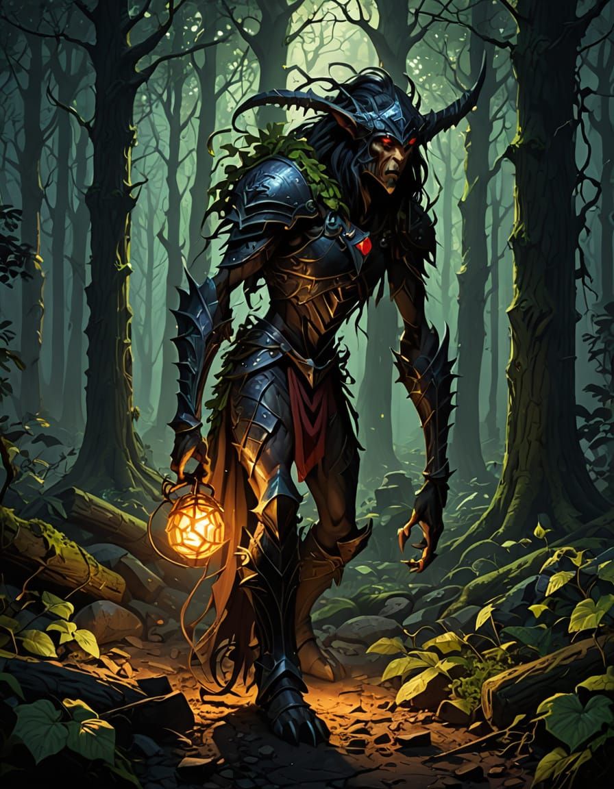 Blighted Vine Giant in Dark Fantasy Forest