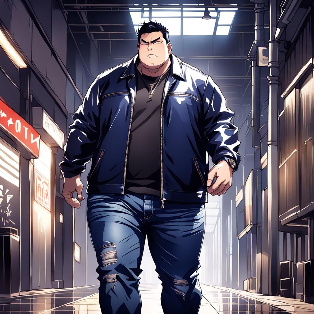 Black Haired Man in Anime Style