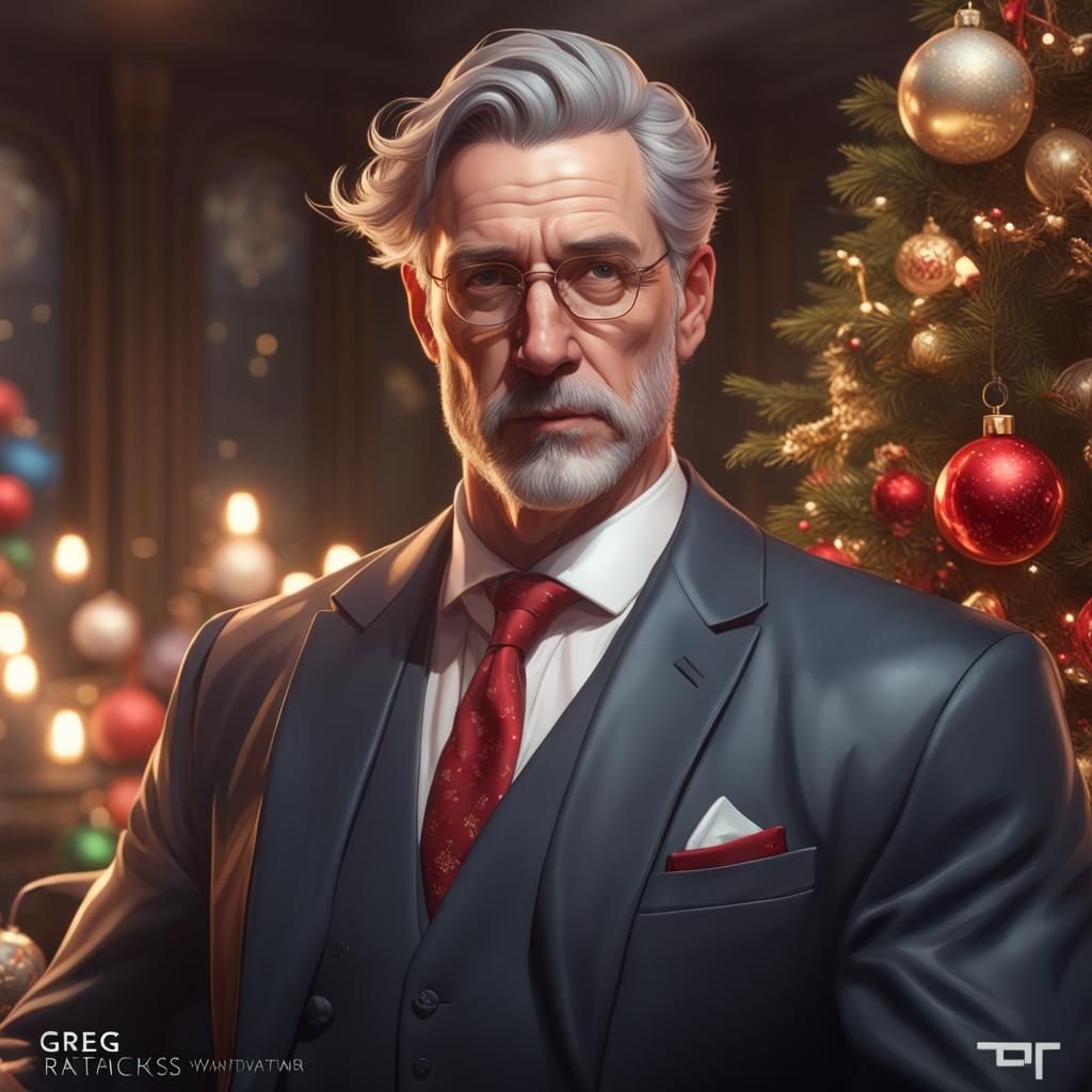Festive Lawyer Portrait in Hyperdetailed Style