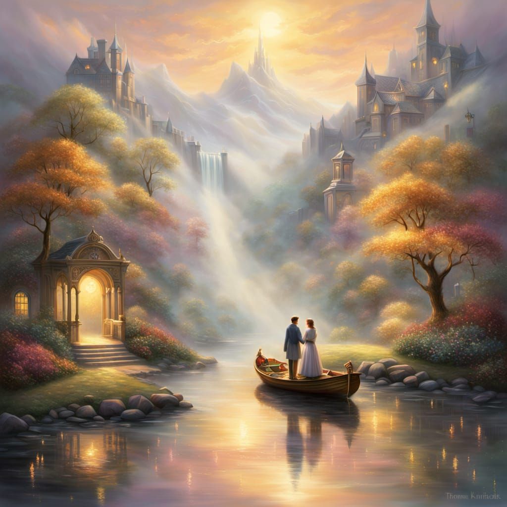 Ethereal Reunion: Teacher and Student in Golden Light