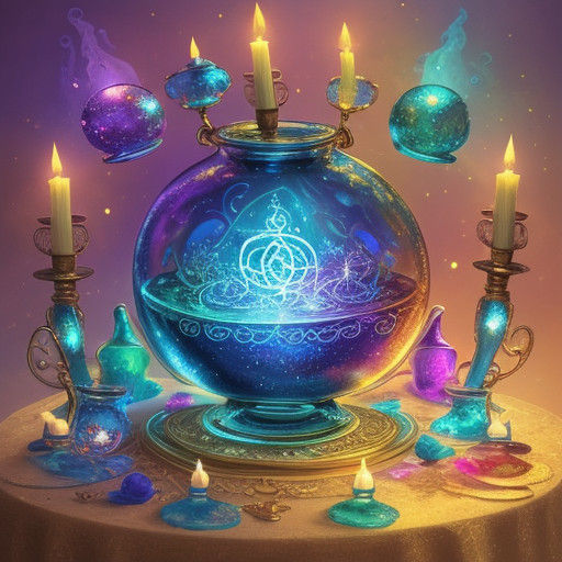 Enchanting Glass Vial of Whimsical Mystical Potion