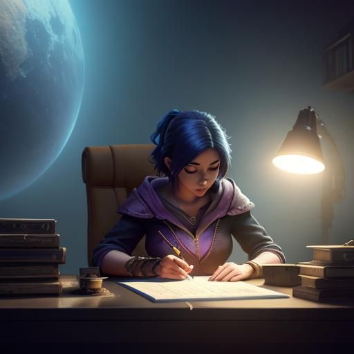Woman Signs Document: Pixar-Style 3D Art