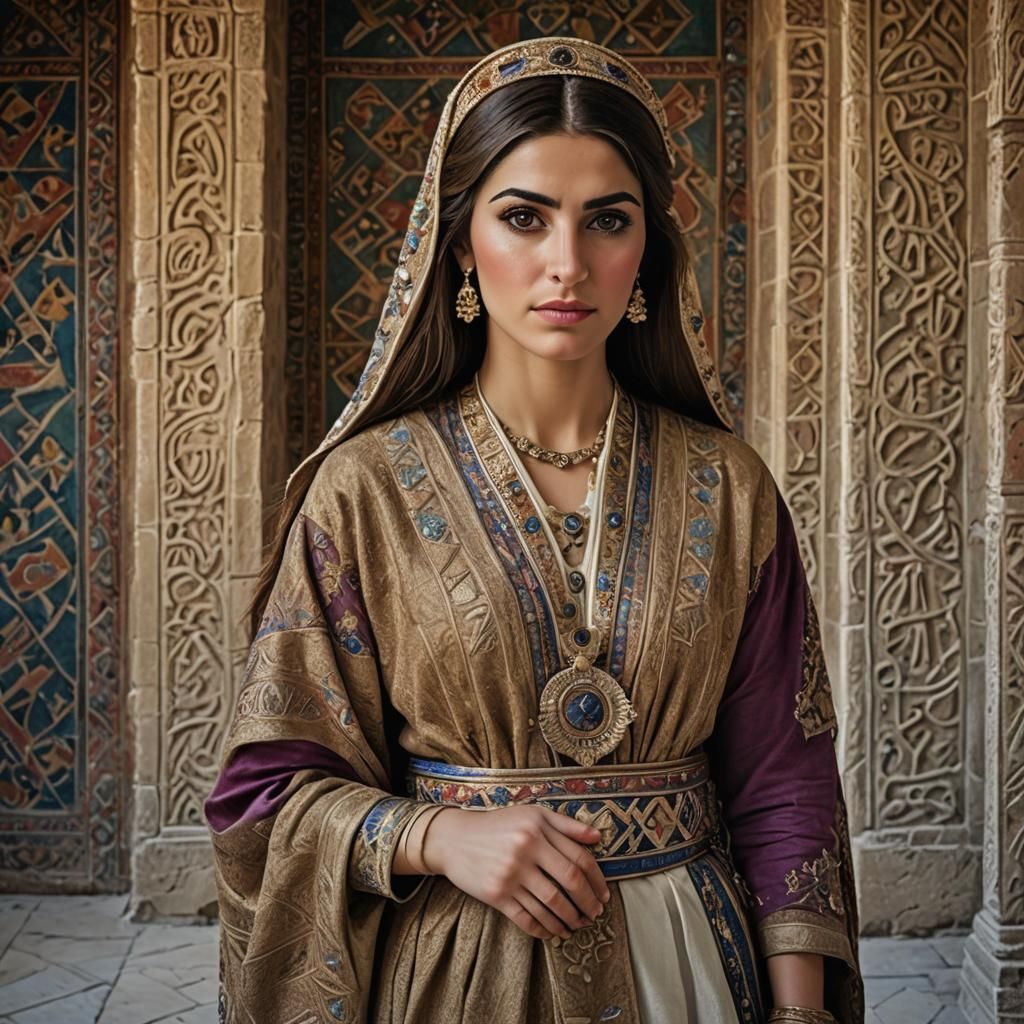 Beautiful Assyrian Woman in Traditional Dress