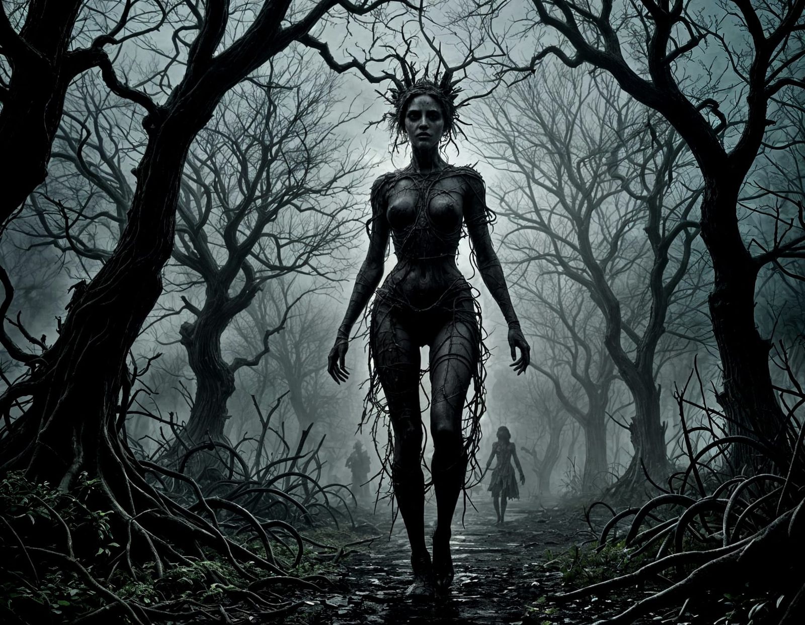 Creepy Garden Horror in Doré Style