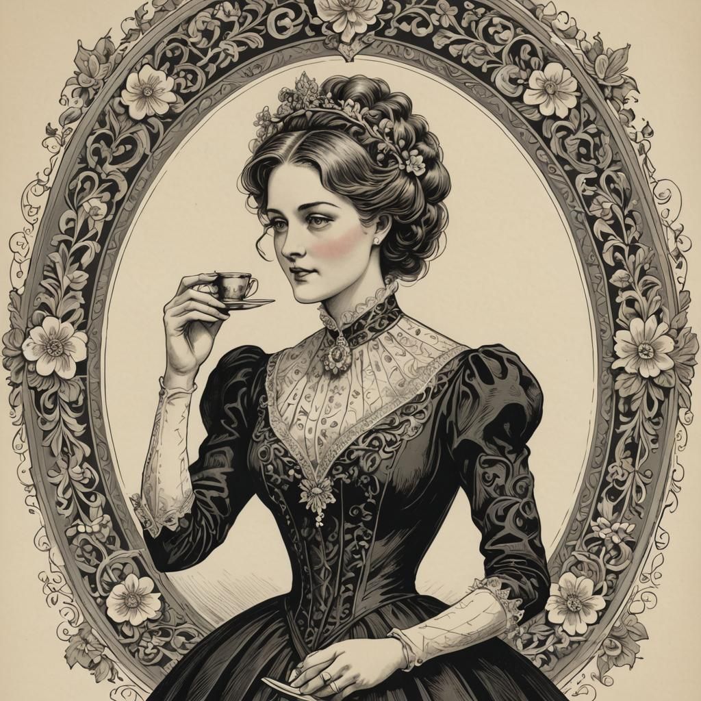 Intricate Illustration of Emily Post