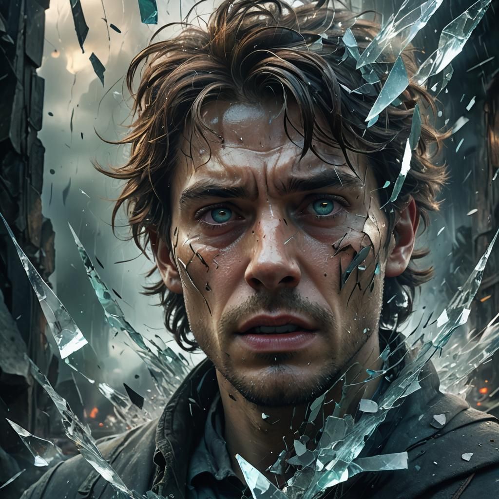 Anguish in Shattered Glass: A Detailed Matte Painting