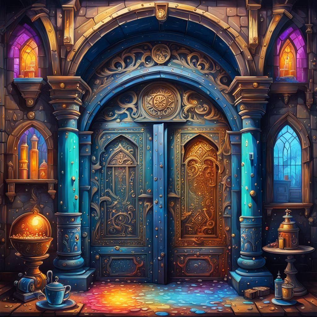 Glittery Medieval Alchemy Chamber with Hidden Door