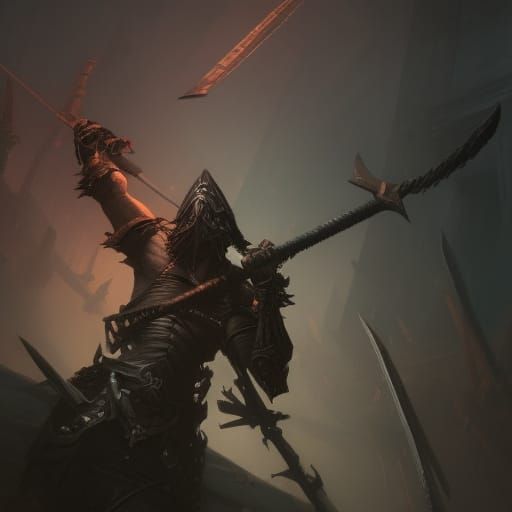 Death Dealer Battle Axe in Dark Fantasy Style