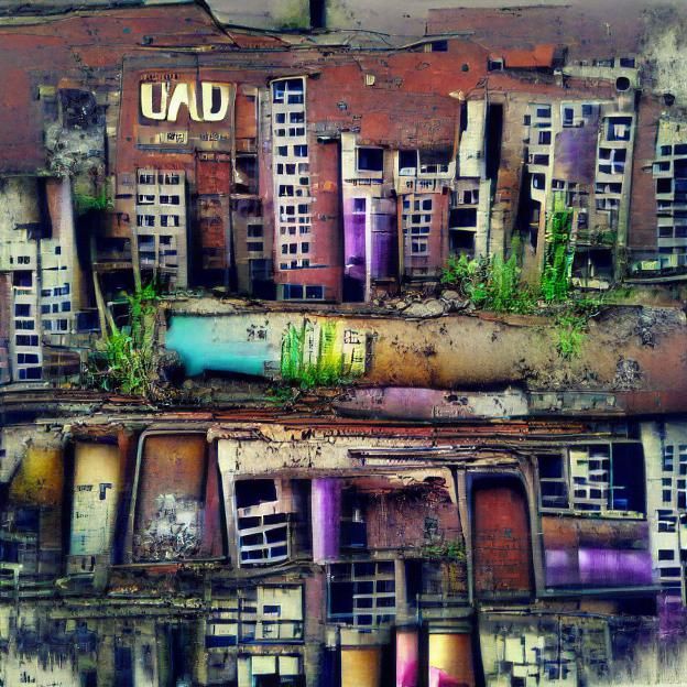AI Interpretation of Urban Decay Concept