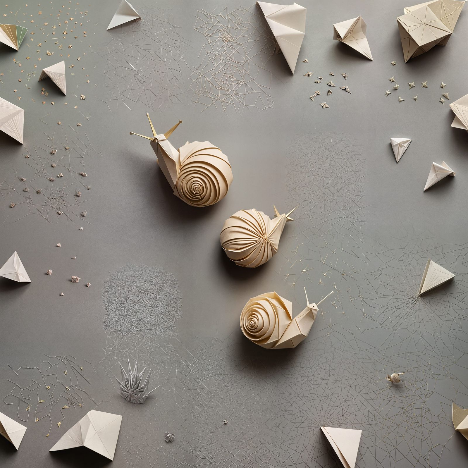 Origami Paper Snails Papercraft