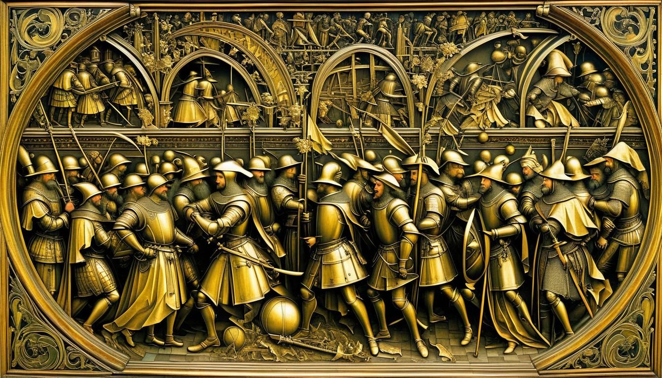 Time Clashes: Intricate Medieval-Style Art