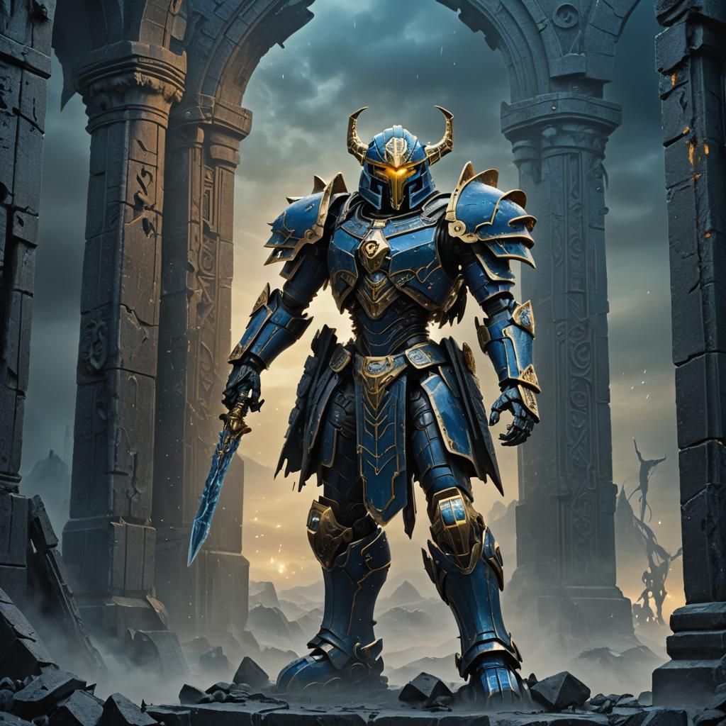 Gothic Bionicle Knight Guarding Mystical Temple