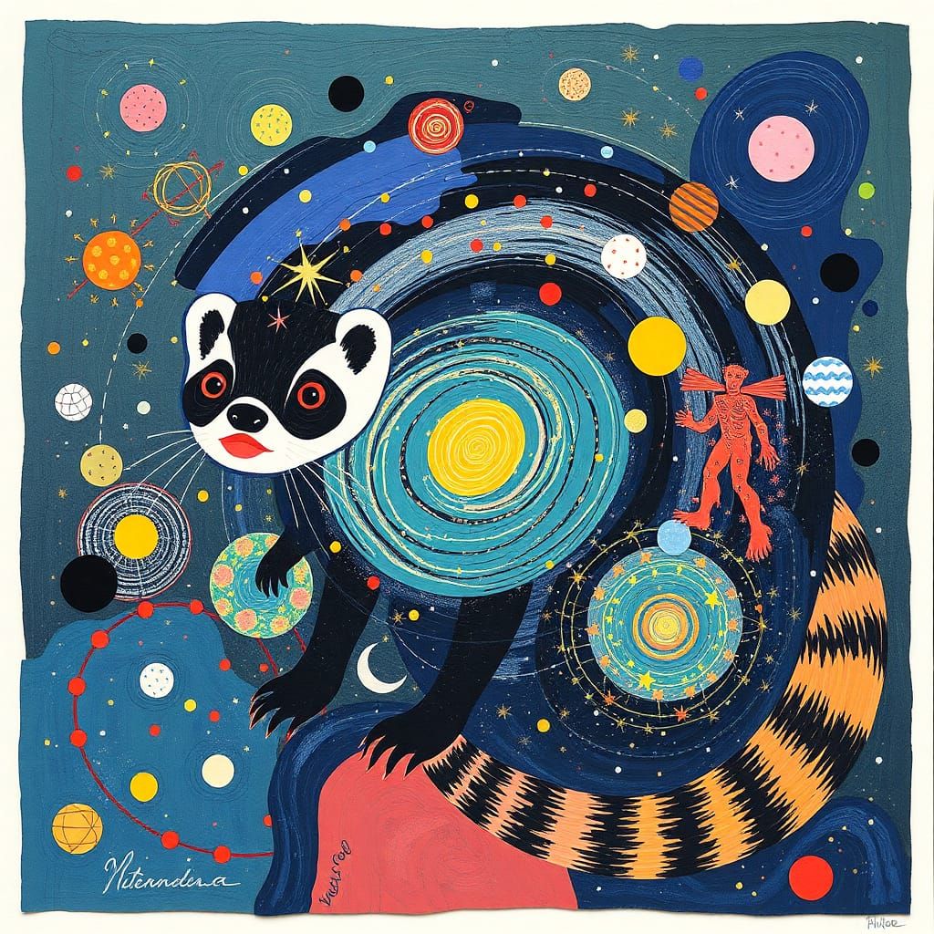 Ferret's Jocular Galaxy Collapse: Matisse Collage