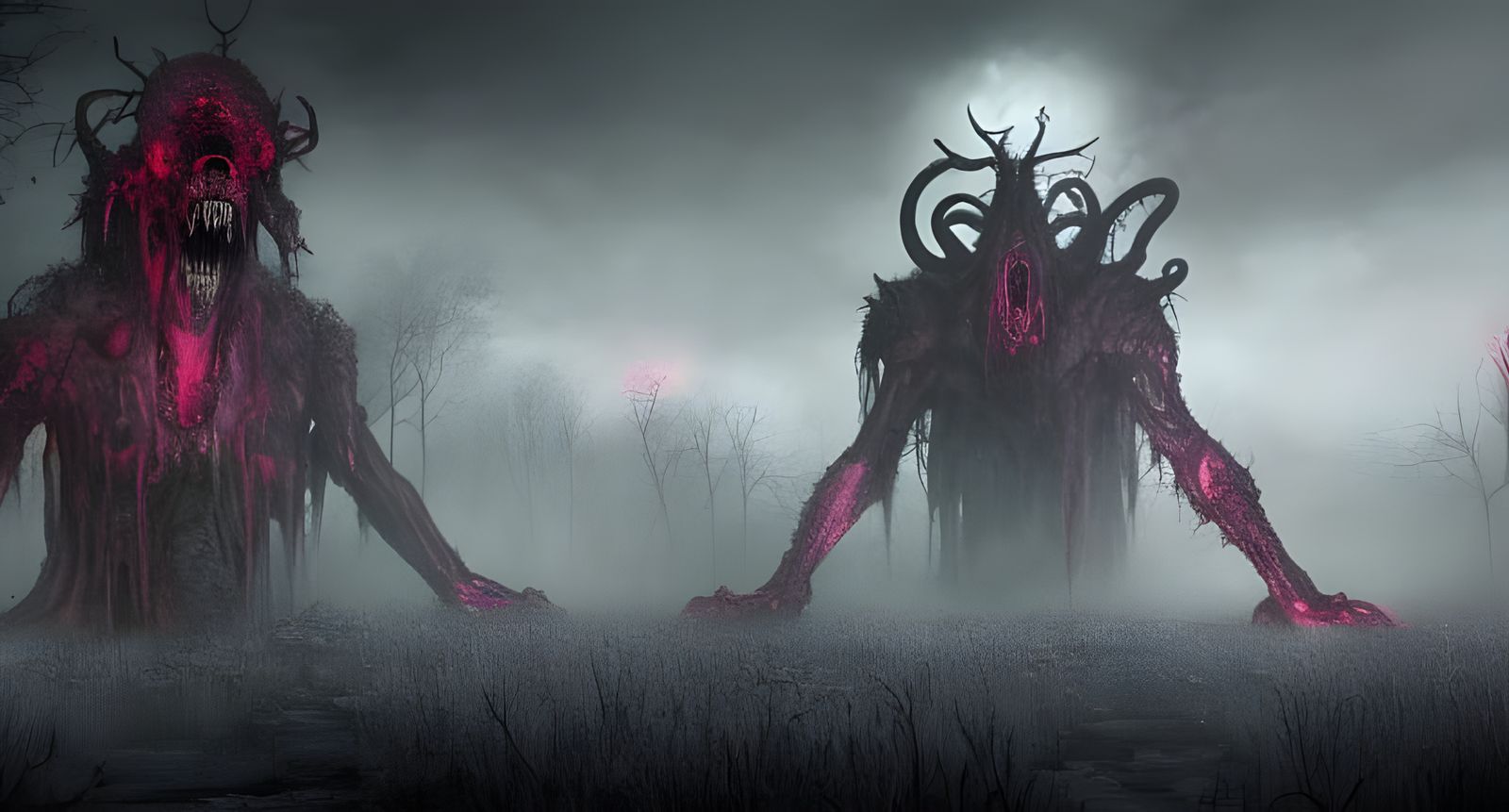 Lovecraftian Post-Apocalyptic World in Dark Fantasy Style