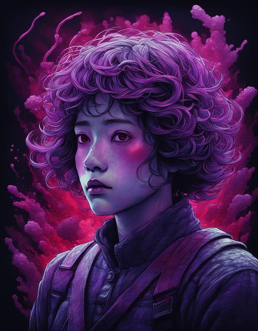 Ethereal Portrait in Dystopian Fantasy Style