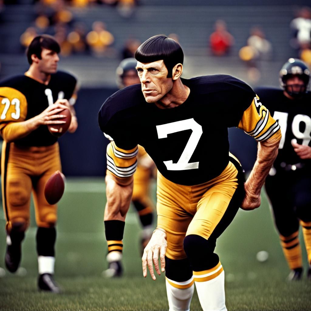 Spock as Pittsburgh Steeler in Uniform
