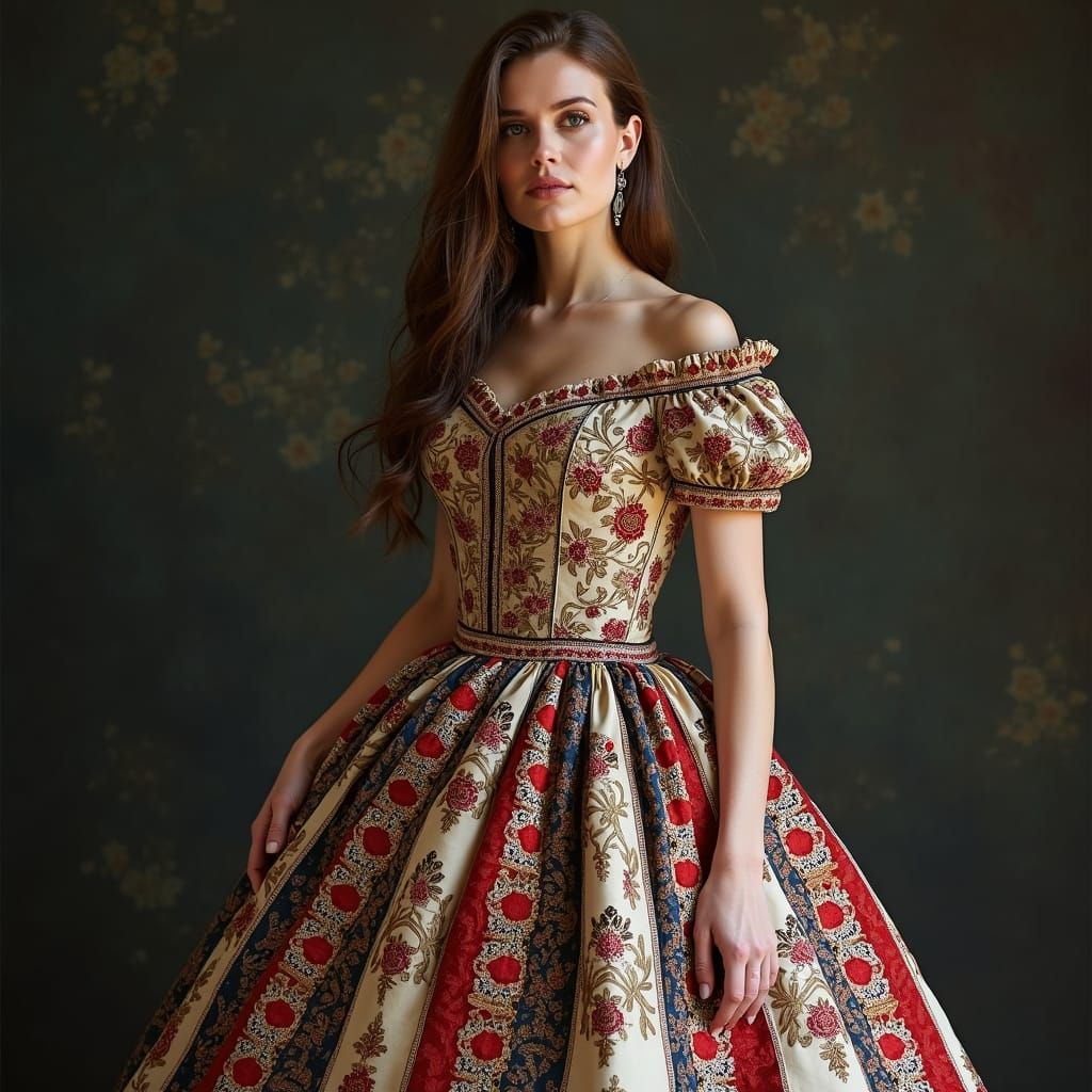 Latvian Woman in Haute Couture Gown
