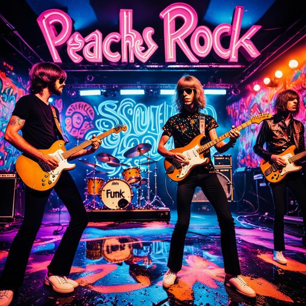 The Peaches Retro Funk Rock Album Cover