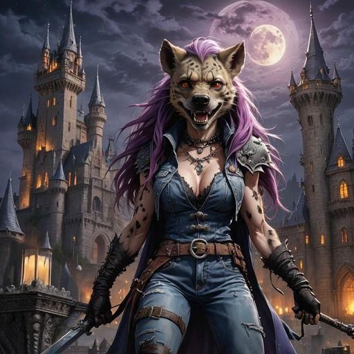 Gothic Castle Under Full Moon, Photorealistic Digital Art