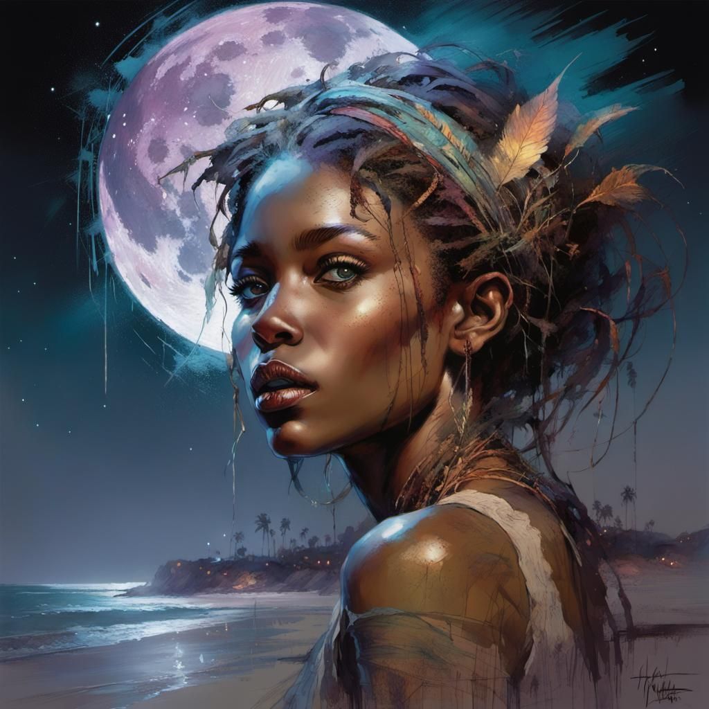 Moonlit Sahara Nights: Intricate Concept Art