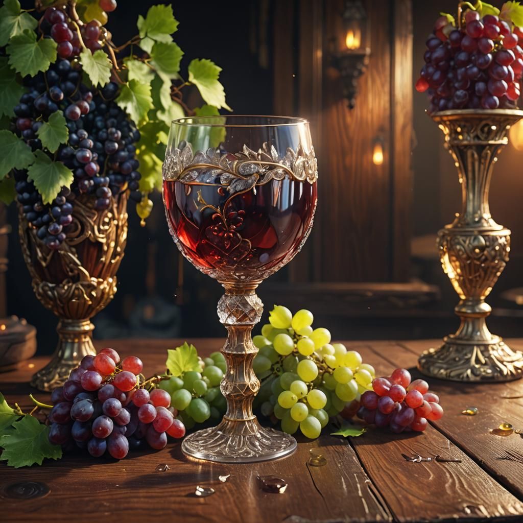 Crystal Goblet of Wine: Fantasy Concept Art