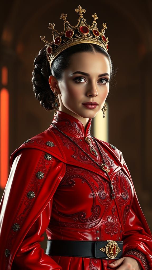 Regal Natalie Portman as Queen Amidala in Vibrant Red Latex ...